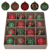16 Pcs Red, Green & Gold Theme Balls Christmas Tree Ornaments