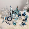 Christmas Ball Ornaments XMas Tree Hanging Decorations Silver & Blue theme christmas Balls, 100 pcs Box Set - Little Surprise BoxChristmas Ball Ornaments XMas Tree Hanging Decorations Silver & Blue theme christmas Balls, 100 pcs Box Set