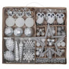 Christmas Ball Ornaments XMas Tree Hanging Decorations Silver & White theme christmas Balls, 90 pcs Box Set - Little Surprise BoxChristmas Ball Ornaments XMas Tree Hanging Decorations Silver & White theme christmas Balls, 90 pcs Box Set
