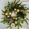 Gold Wooden Merry Christmas Artifical Wreath for Wall,Door and Tree Décor - Little Surprise BoxGold Wooden Merry Christmas Artifical Wreath for Wall,Door and Tree Décor