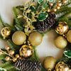 Gold Wooden Merry Christmas Artifical Wreath for Wall,Door and Tree Décor - Little Surprise BoxGold Wooden Merry Christmas Artifical Wreath for Wall,Door and Tree Décor