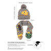 Grey Dino Kids Winter Cap & Neck Muffler Set