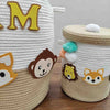 Jute Cotton Storage Basket with Lid | Safari Snuggles