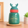 Mini Belly Green Antler Stainless Steel Sleek Christmas Water Bottle for Kids, 300ML - Little Surprise BoxMini Belly Green Antler Stainless Steel Sleek Christmas Water Bottle for Kids, 300ML