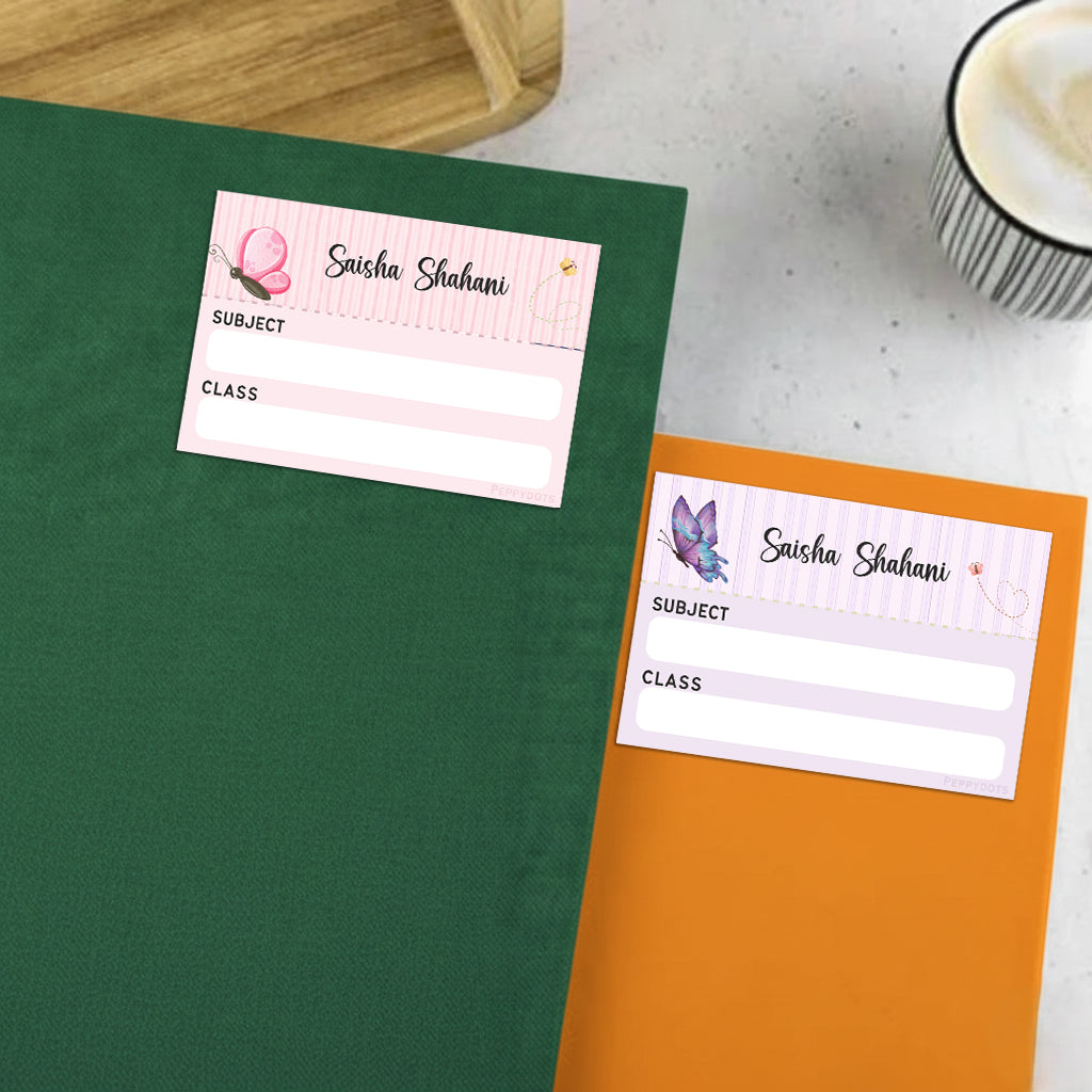 Mini Book Labels Personalised mini School Book Labels | Butterfly Magic – mumma.com