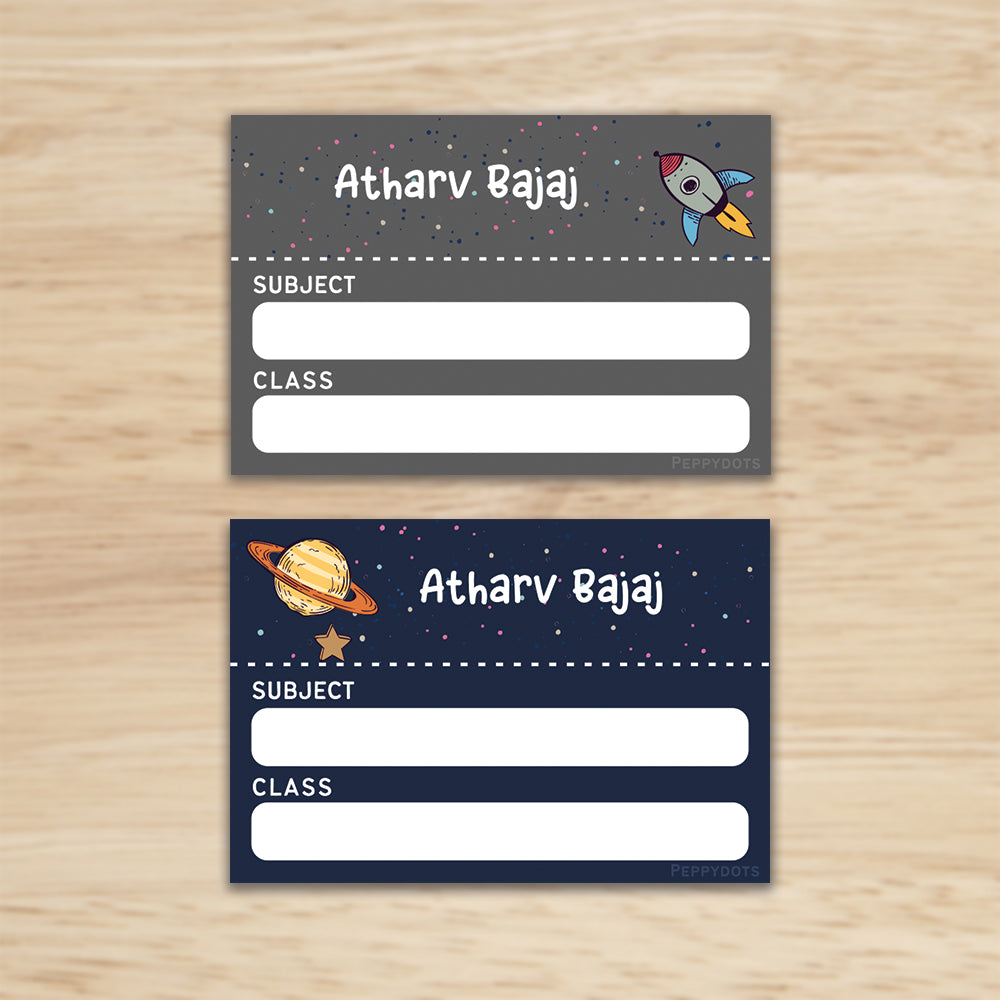 Personalised mini School Book Labels | Space – mumma.com