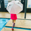 Pink Translucent Bunny Hugs, Rain and All-season Umbrella for Kids & Adults