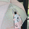 Pink Translucent Bunny Hugs, Rain and All-season Umbrella for Kids & Adults
