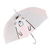 Pink Translucent Bunny Hugs, Rain and All-season Umbrella for Kids & Adults