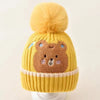 Yellow Ted Winter Cap Beanie & matching Neck Muffler 2pcs Set, 3yrs- 8yrs - Little Surprise BoxYellow Ted Winter Cap Beanie & matching Neck Muffler 2pcs Set, 3yrs- 8yrs
