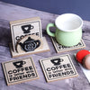 Coffee & Friends Wooden Coaster - Set of 6