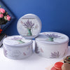 Round Lavender Vase Storage Tins (Set of 3)