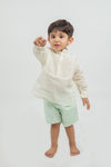 Linen Shorts With Cotton Dobby Shirt