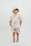 Linen  Printed Co-Ord Set with Bucket Hat