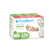 PureBorn Printed Diapers, Master Pack, Size 1 (0 - 4.5kg), 136 Counts