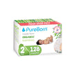 PureBorn Printed Diapers, Master Pack, Size 2 (3 - 6kg), 128 Counts