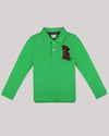 Emerald Green Full Sleeves Polo T-Shirt With Simba Motif