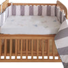 Baby Cot Bumper with Removable Outer Cover, Grey