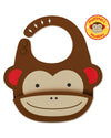 Zoo Fold & Go Silicone Bib Monkey