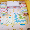 ABCD Cot Bedding Set with Organic Baby Dohar Blanket, White
