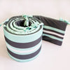 Baby Cot Bumper with Removable Outer Cover, Mint Green + Grey
