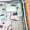 Far Far Away Cot Bedding Set with Organic Baby Dohar Blanket, Sea Green