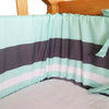 Baby Cot Bumper with Removable Outer Cover, Mint Green + Grey