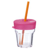 Universal Silicone Lid & Straw Travel Pack - Strawberry Shake Pink Orange