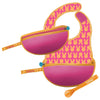 Travel Bib & Flexible Soft Bite Spoon Set Hip Hop Pink Orange