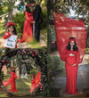 Mini Me (Mother-Daughter) Red Trail Maternity Photoshoot Gown