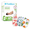 PureBorn Printed Diapers, Value Pack, Size 2 (3 - 6kg), 64 Counts