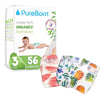 PureBorn Printed Diapers, Value Pack, Size 3 (5.5 - 8kg), 56 Counts