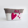 Doodle Hearts - Cotton Rope Baskets (Set Of 2- Pink)
