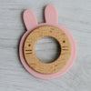 Wood + Silicone Disc Teether | Rabbit