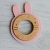 Wood + Silicone Disc Teether- RABBIT