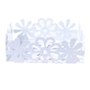 Designer Square Triple Floral Napkin Holder  - White
