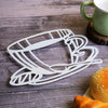 Tea Cup Pattern Hot Plate Stand - White