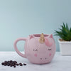 Golden Horned Large Unicorn Mug - Pink