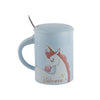 Blue Unicorn Mug with Lid & Spoon