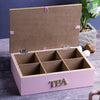 Wooden Tea Storage Gift Box - 6 Compartment