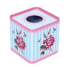 Square Rose Stripes tissue box