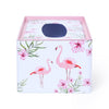 Rectangle White Flamingo Tissue Box