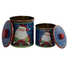 Cheerful Santa Claus Canisters (Set of 2)