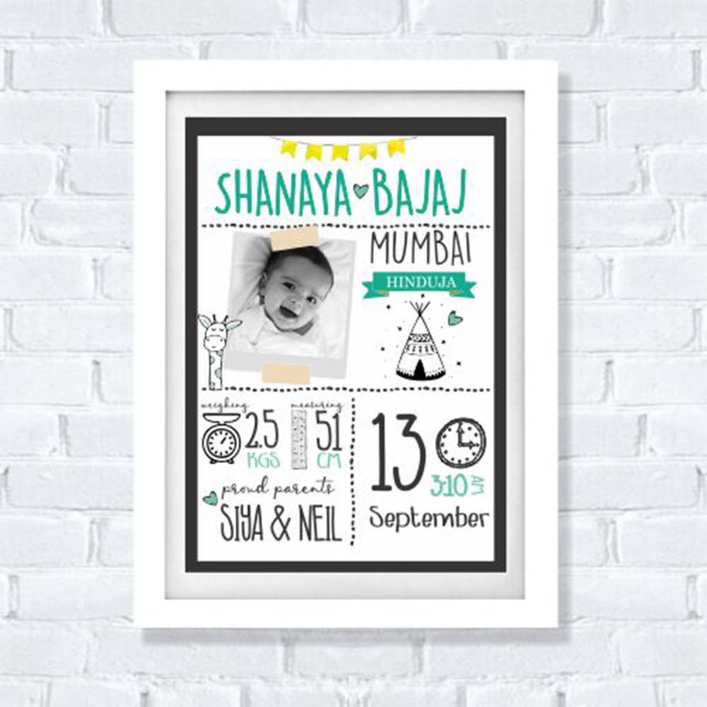 Personalised Birth Statistics Frame | Tribal – mumma.com