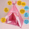 TeePee Tent Set - Baby Pink