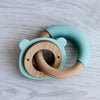 Wood + Silicone Disc & Ring Teether- BEAR