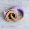 Wood + Silicone Disc & Ring Teether | Kitty