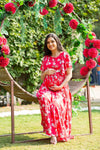 Scarlet Flowy Maternity & Nursing Flap Dress