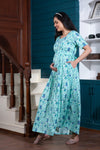 Blossom Mint Maternity & Nursing Night Dress
