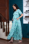 Blossom Mint Maternity & Nursing Night Dress